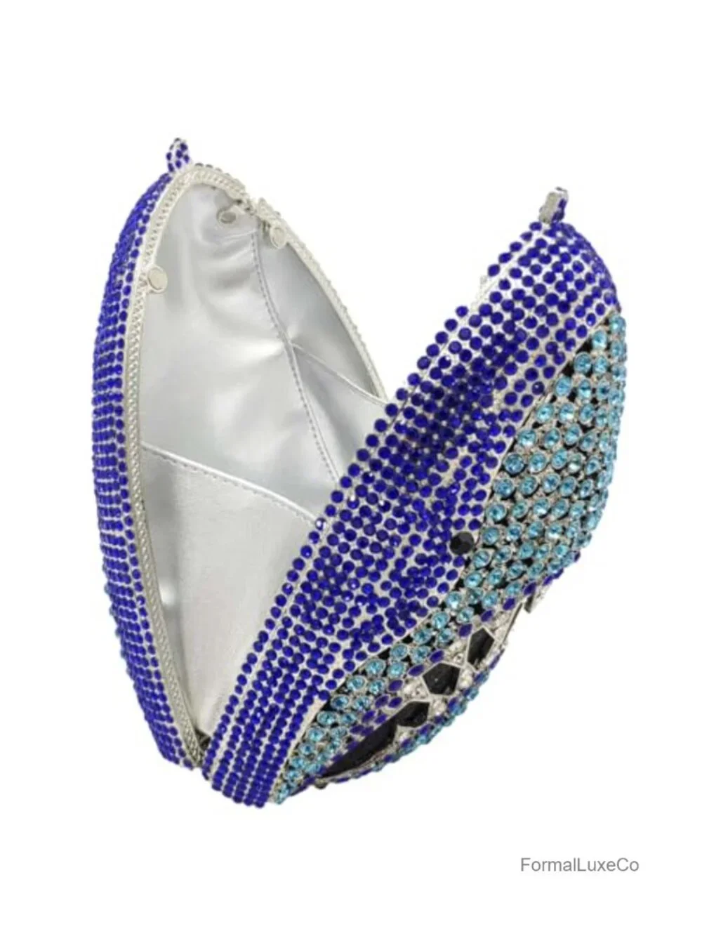 3D Shark Head Shape Crystal Clutch Evening Bag Rhinestone Party Purse